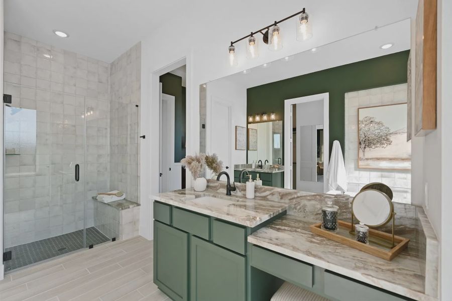 Representative furnished interior of a home built from the Sweetwater by Chesmar Homes in Meridiana 50's and 60's, Manvel (Image 29).