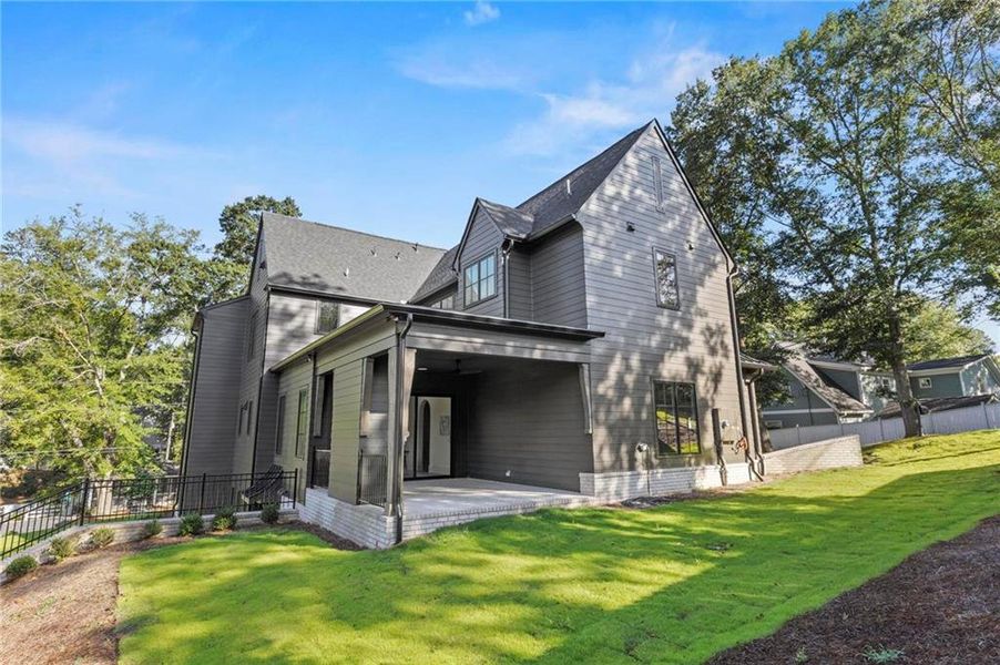 Front exterior of a new home in , Roswell, GA, highlighting curb appeal (Image 29). Front exterior of a new home in , Roswell, GA, highlighting curb appeal (Image 29).