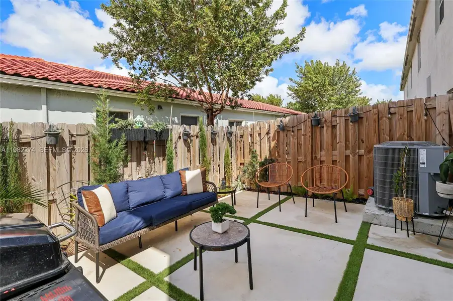 Exterior details and patio area of a home in Sebastian Isles, Florida City (Image 3). Exterior details and patio area of a home in Sebastian Isles, Florida City (Image 3).