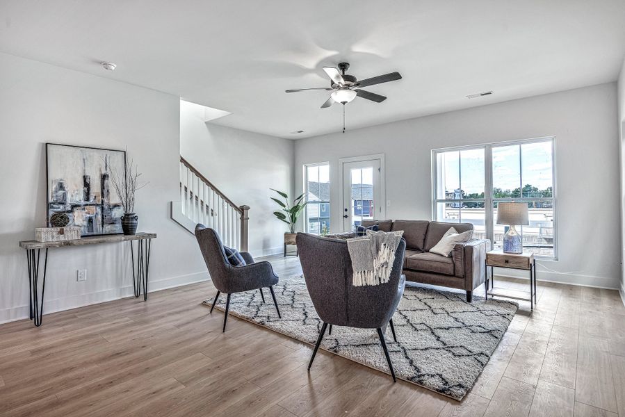Representative furnished interior of a home built from the Ingram Rowhome by Parkside Builders in Anderson Park, Hendersonville (Image 15).