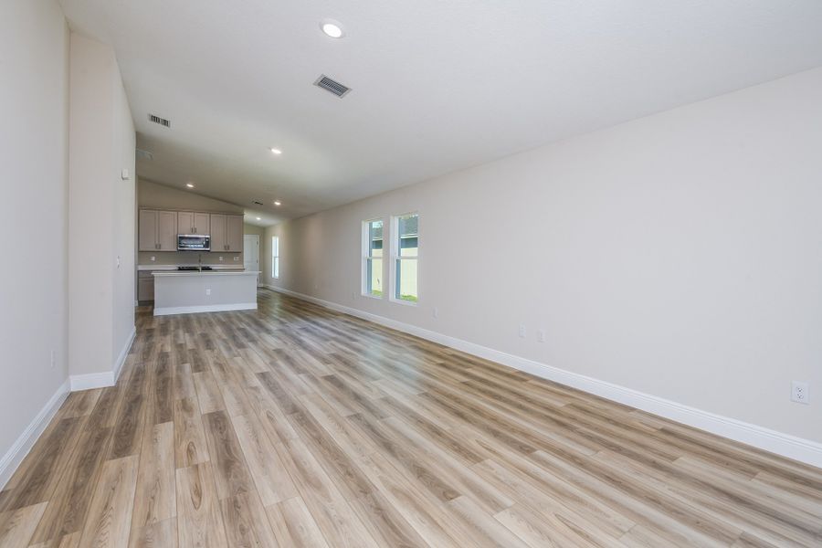 Representative unfurnished interior of a home built from the Bismark by Casa Fresca Homes in Cherrywood Preserve, Ocala (Image 21). Representative unfurnished interior of a home built from the Bismark by Casa Fresca Homes in Cherrywood Preserve, Ocala (Image 21).