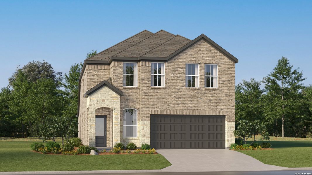 Front exterior of a new home in , San Antonio, TX, highlighting curb appeal (Image 27).
