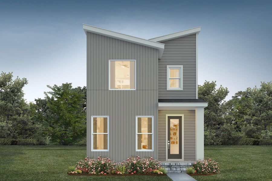 Representative exterior photo of a completed home built from the Ember A by Homes by Dickerson in NoVi Chatham Park, Pittsboro, NC (Image 1). Representative exterior photo of a completed home built from the Ember A by Homes by Dickerson in NoVi Chatham Park, Pittsboro, NC (Image 1).