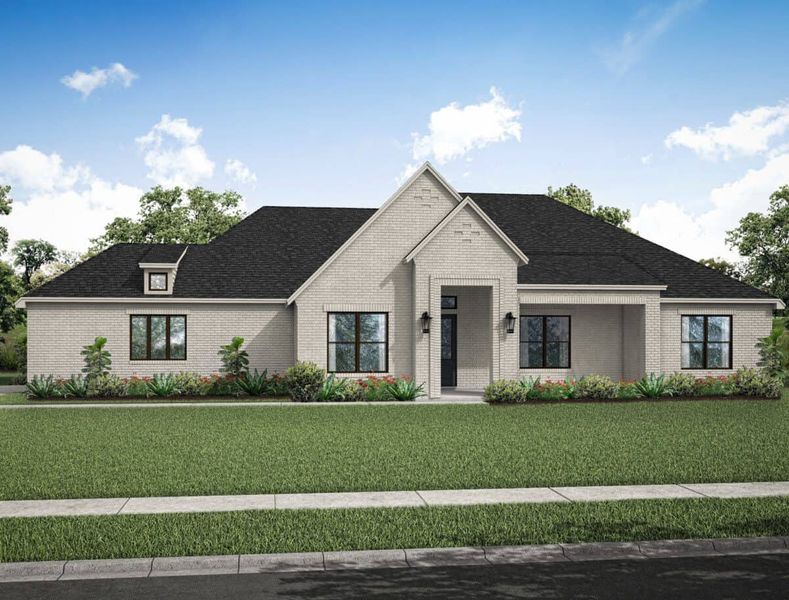 Representative exterior photo of a completed home built from the 3385 by Gracepoint Homes in The Manors, New Waverly, TX (Image 4). Representative exterior photo of a completed home built from the 3385 by Gracepoint Homes in The Manors, New Waverly, TX (Image 4).