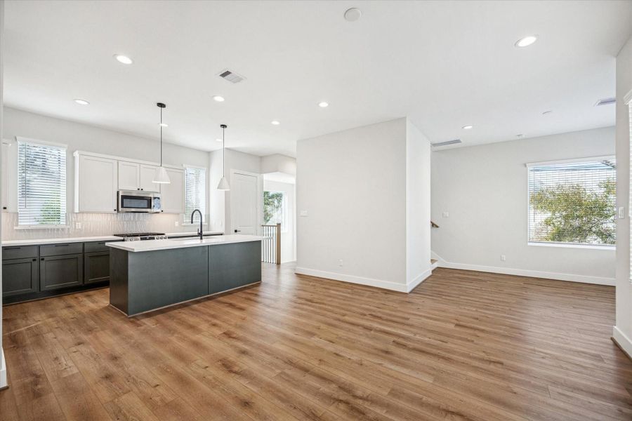The open floor makes everyday living and entertaining in this space a breeze!
