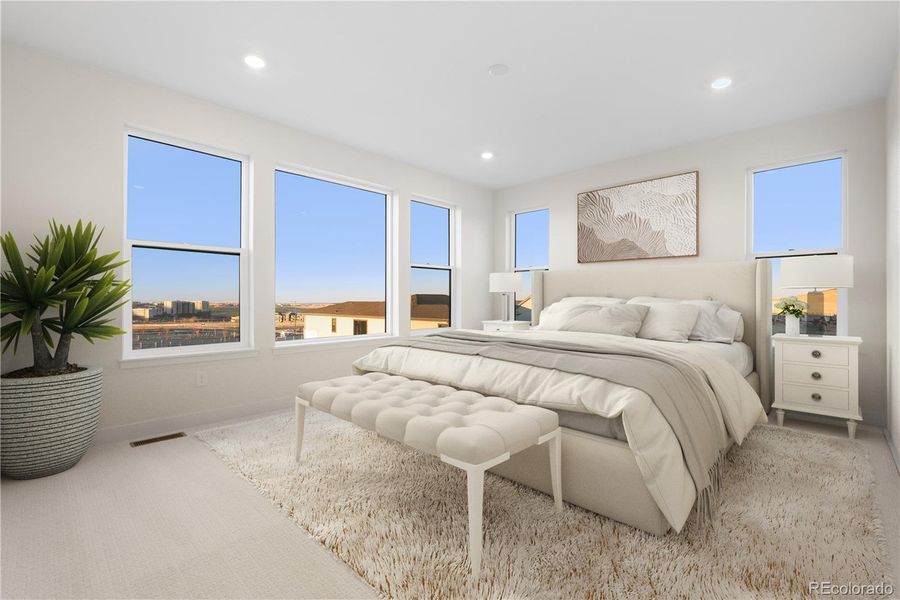 Furnished interior view inside a new home in Autograph at Lyric, Lone Tree (Image 10).