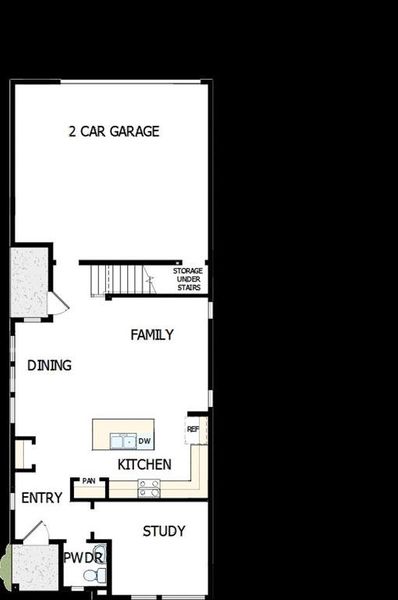 2D floor plan layout of this home in Painted Tree Woodland West – Cottages, McKinney, TX (Image 3).