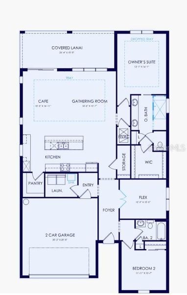 2D floor plan layout of this home in Shores at Stillwater, Englewood, FL (Image 5).
