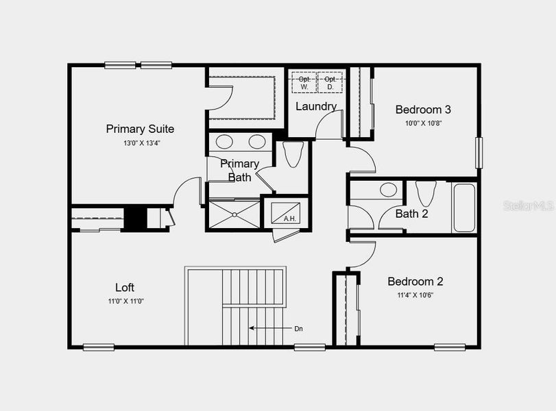 2D floor plan layout of this home in Waterstone, Groveland, FL (Image 3).