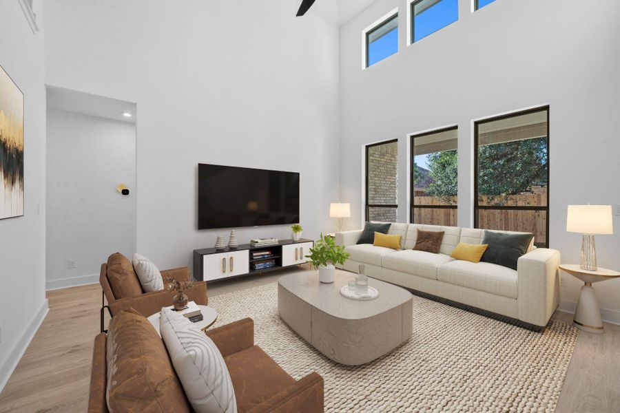 Open Concept Family Room - Virtually Staged