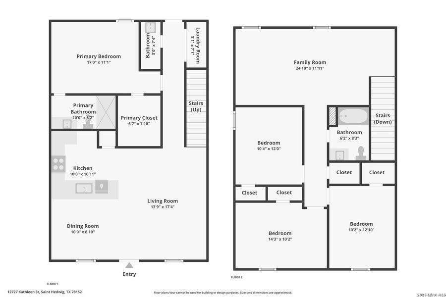 2D floor plan layout of this home in Spring Grove, St. Hedwig, TX (Image 4).