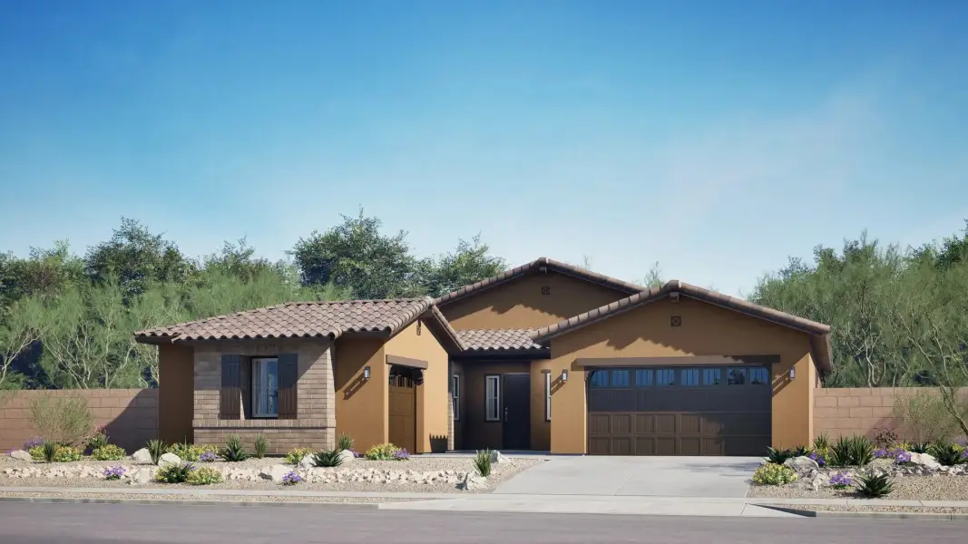 Home exterior render ranch hacienda Home exterior render ranch hacienda