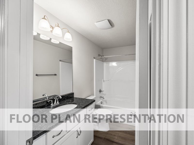 The Griffin 3 Bedroom Townhome Secondary Bath | A New Plan by Ivey Homes