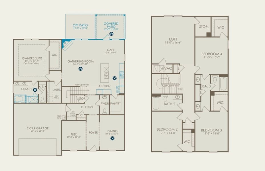 2D floor plan layout of this home in Carriage Estates, Lexington, SC (Image 5).