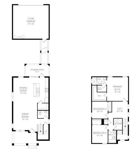 2D floor plan layout of this home in Serenade at Ovation, Winter Garden, FL (Image 2).
