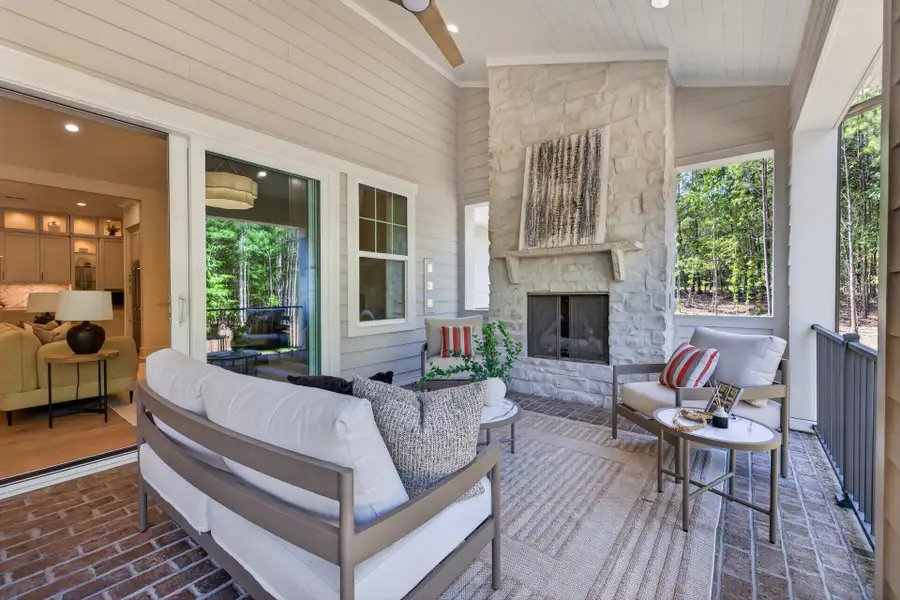 Exterior details and patio area of a home in McLean - South Shore, Clover (Image 2). Exterior details and patio area of a home in McLean - South Shore, Clover (Image 2).