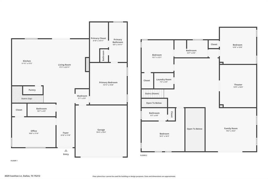 2D floor plan layout of this home in , Dallas, TX (Image 3). 2D floor plan layout of this home in , Dallas, TX (Image 3).