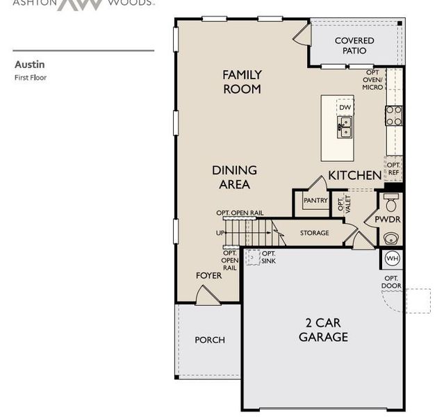 2D floor plan layout of this home in The Cottages at La Cima, San Marcos, TX (Image 2).