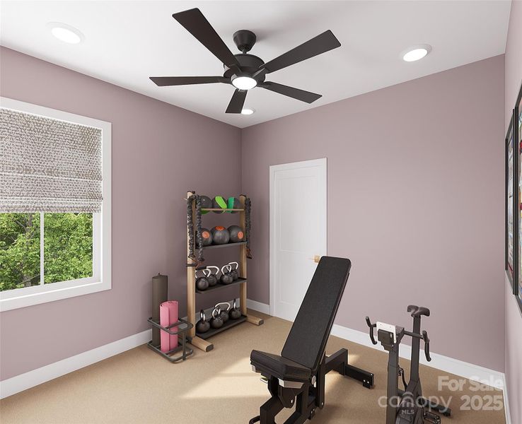 Secondary Bedroom or Home Gym. *Virtual Rendering | Actual Finishes, Structural Selections, and Orientation May Vary.