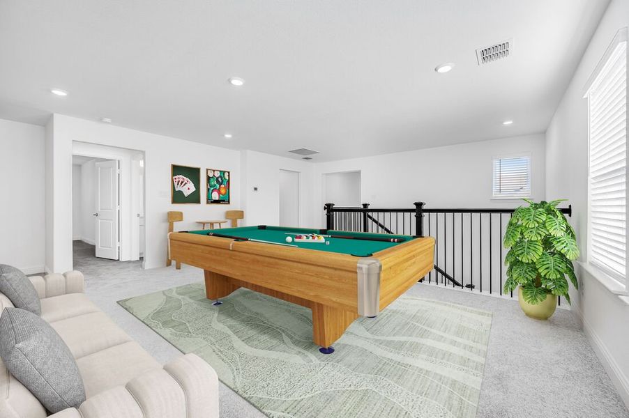 Furnished interior view inside a new home in South Oak 60s, Lakewood Village (Image 6).