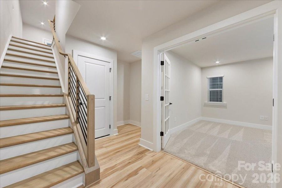 Open Rail Detail and Durable Flooring.