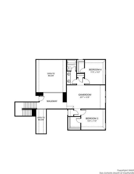 2D floor plan layout of this home in Esperanza - 70', Boerne, TX (Image 4).