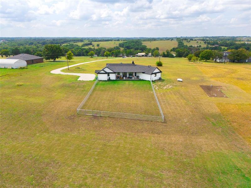 Aerial view featuring a rural view