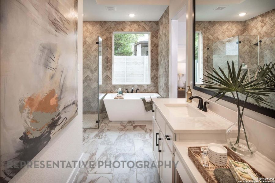 Furnished interior view inside a new home in Davis Ranch: 45ft. lots, San Antonio (Image 25).