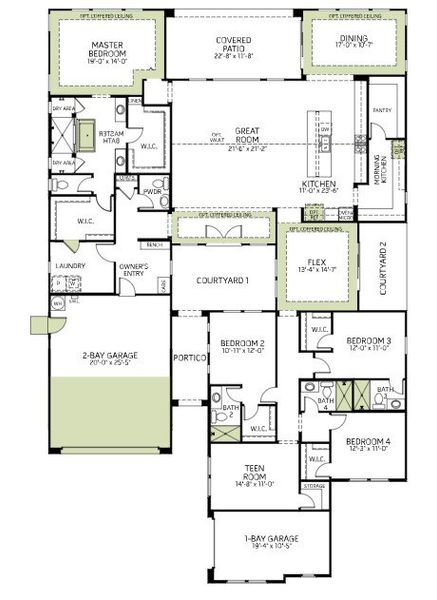 2D floor plan layout of this home in Elegance at Eastmark, Mesa, AZ (Image 5).