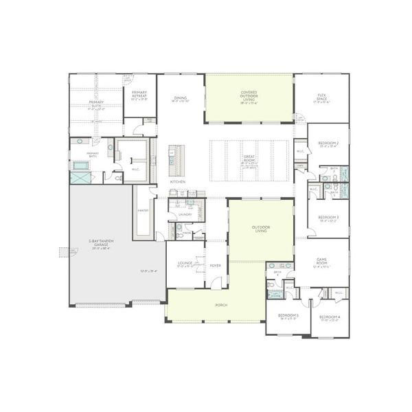 2D floor plan layout for the Calida Plan 9002 by Tri Pointe Homes in Emberly, Queen Creek, AZ (Image 3).