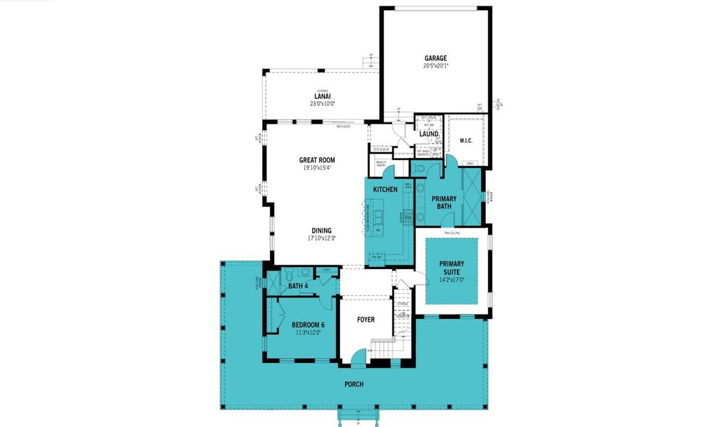 2D floor plan layout of this home in Celebration, Celebration, FL (Image 2).