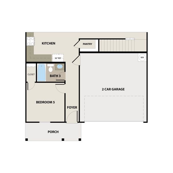 2D floor plan layout for the The Denmark by RTS Homes in Tranquil South, Hinesville, GA (Image 4).