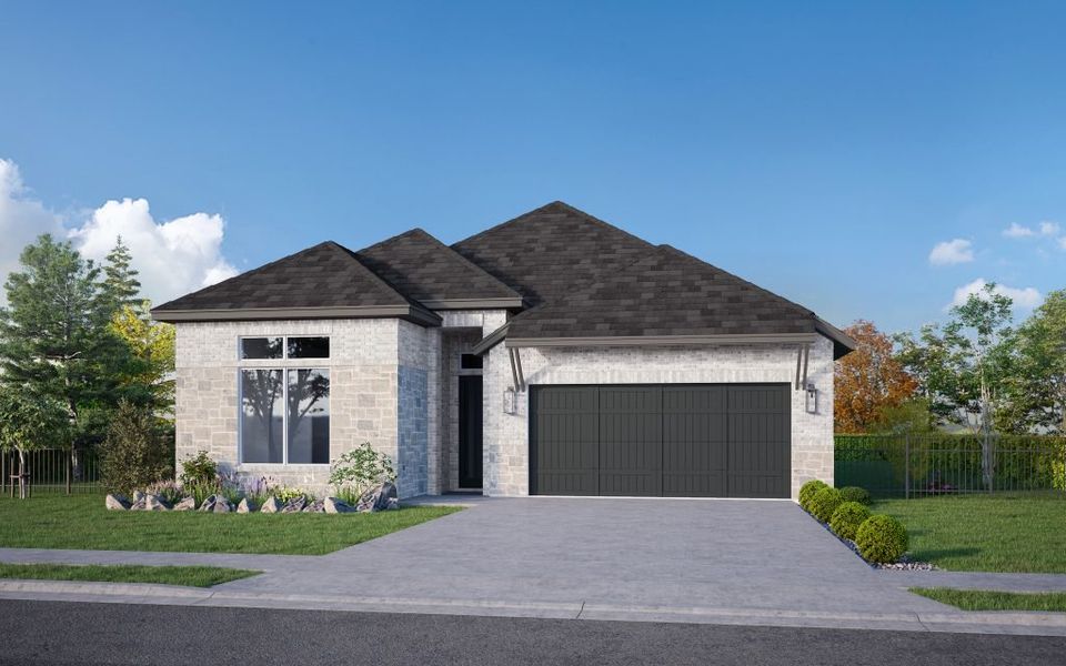 Representative exterior photo of a completed home built from the The Cayman by Stonefield Homes in The Highlands, Rockwall, TX (Image 30).