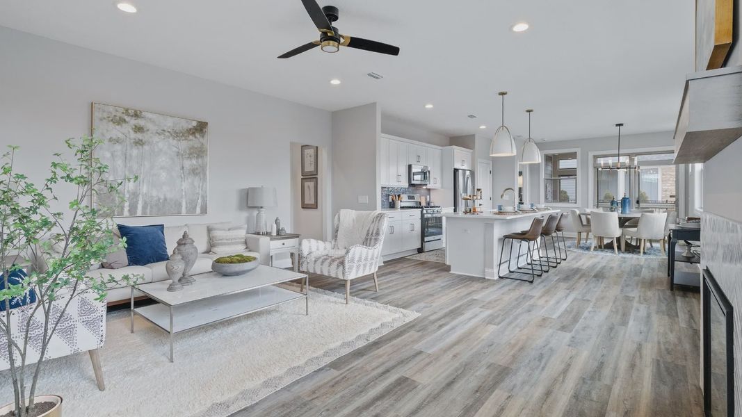 Representative furnished interior of a home built from the Cambridge by Epcon Communities in The Courtyards at Oak Grove, Durham (Image 9).