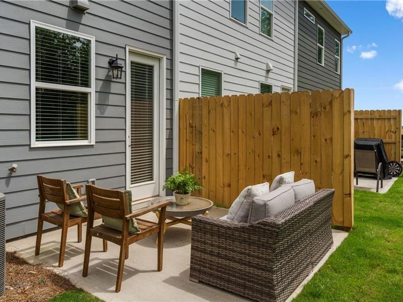 Exterior details and patio area of a home in Stegall Village, Emerson (Image 4).