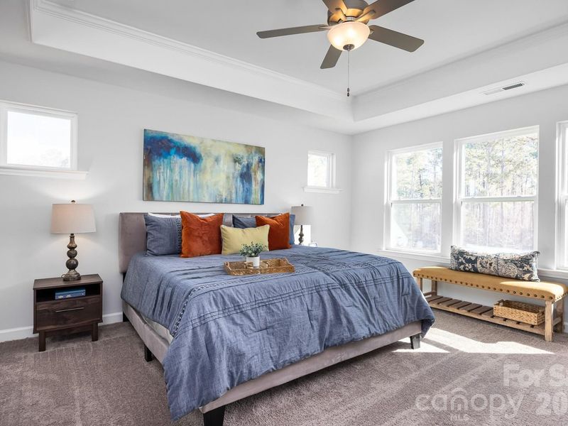 Furnished interior view inside a new home in Enclave at Belmont, Belmont (Image 9). Furnished interior view inside a new home in Enclave at Belmont, Belmont (Image 9).