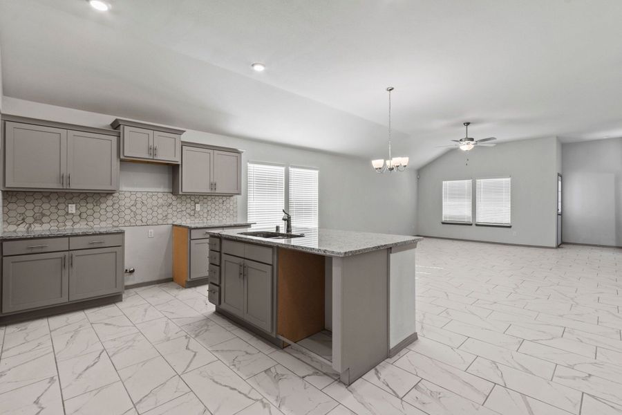 Representative furnished interior of a home built from the Myrtle 1687 SSC by Saratoga Homes in Crossland, El Paso (Image 3).