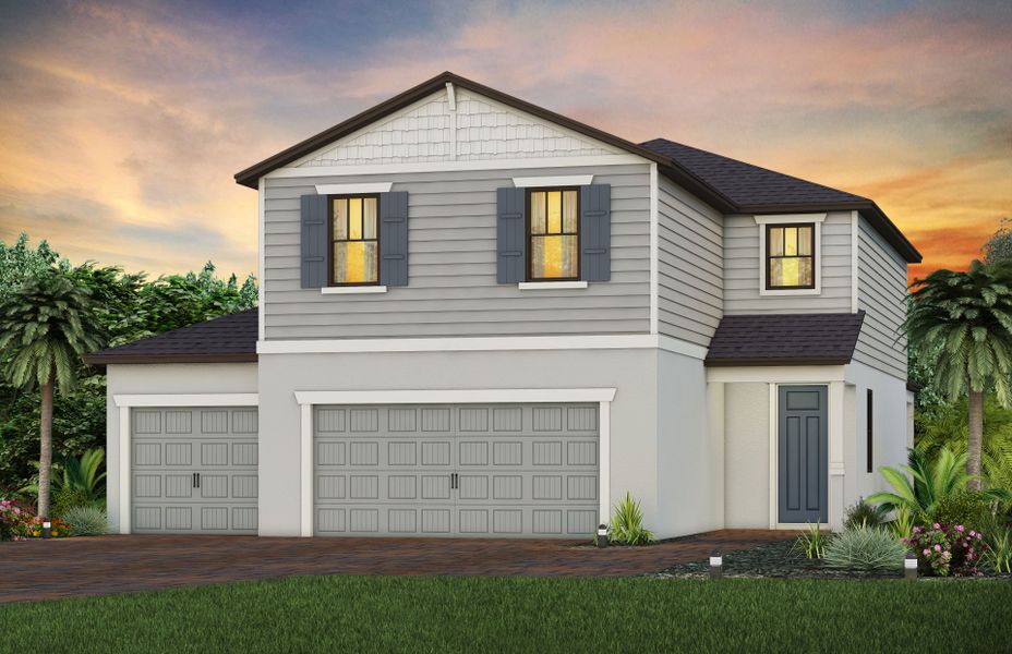 Exterior C1 with optional 3rd car garage