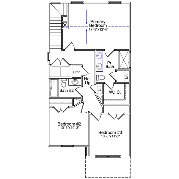 2D floor plan layout of this home in Braxton Place, Moore, SC (Image 3).