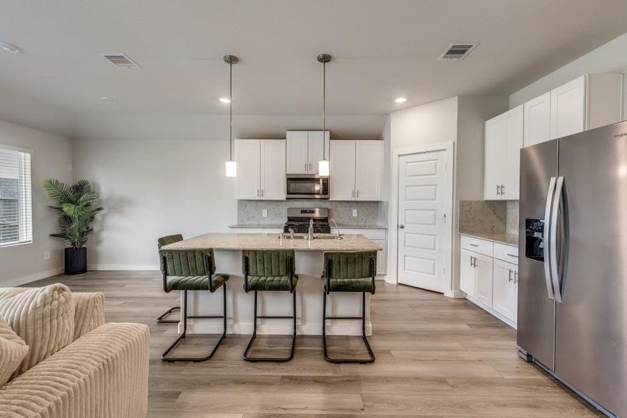 Furnished interior view inside a new home in Sierra Vista, Iowa Colony (Image 4). Furnished interior view inside a new home in Sierra Vista, Iowa Colony (Image 4).