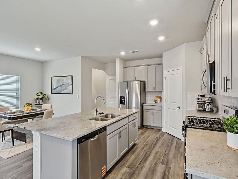 Kitchen in the Thompson floorplan at a Meritage Homes community in Atlanta, GA.
