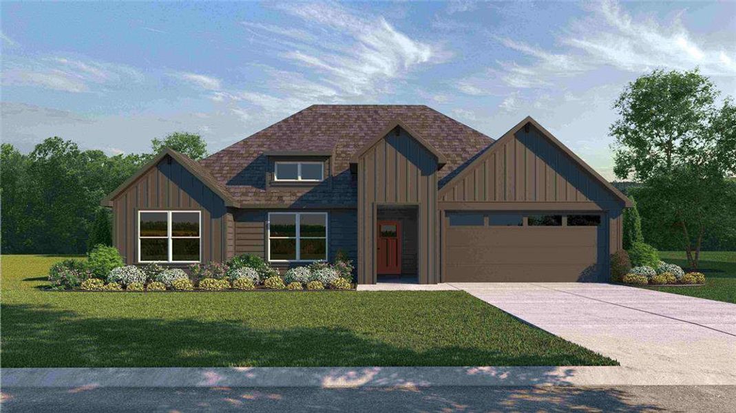 Front Elevation - D.R. Horton's Emory Floorplan Elevation F - All Home and community information, including pricing, included features, terms, availability and amenities, are subject to change at any time without notice or obligation. All Drawings, pictures, photographs, video, square footages, floor plans, elevations, features, colors and sizes are approximate for illustration purposes only and will vary from the homes as built. Front Elevation - D.R. Horton's Emory Floorplan Elevation F - All Home and community information, including pricing, included features, terms, availability and amenities, are subject to change at any time without notice or obligation. All Drawings, pictures, photographs, video, square footages, floor plans, elevations, features, colors and sizes are approximate for illustration purposes only and will vary from the homes as built.