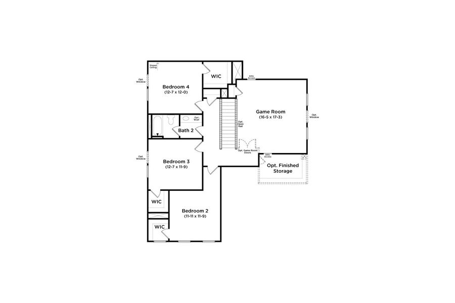 2D floor plan layout for the Ansley by DRB Homes in Hamilton Lakes, Loganville, GA (Image 4).