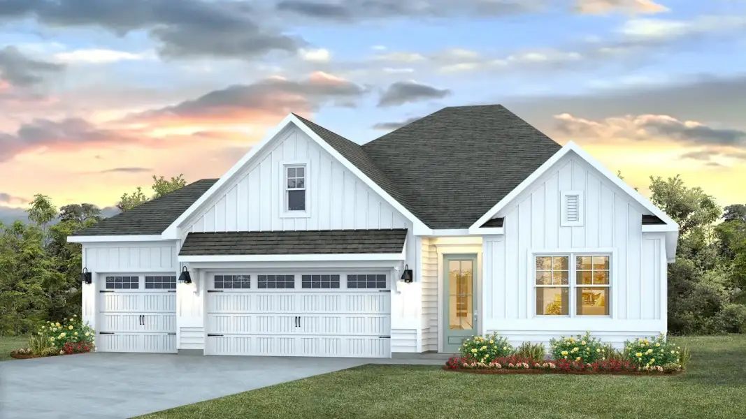 Representative exterior photo of a completed home built from the Claiborne by D.R. Horton in The Highlands at Cedar Hill Landing, Navassa, NC (Image 18).