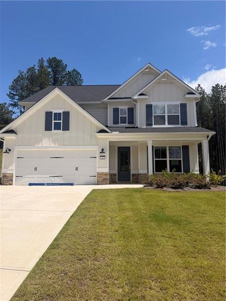 Front exterior of a new home in , Dallas, GA, highlighting curb appeal (Image 2). Front exterior of a new home in , Dallas, GA, highlighting curb appeal (Image 2).