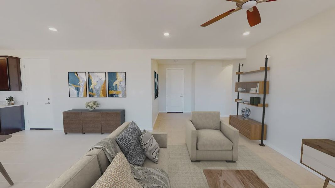 Representative furnished interior of a home built from the 201 by Elliott Homes in Las Barrancas, Yuma (Image 7).