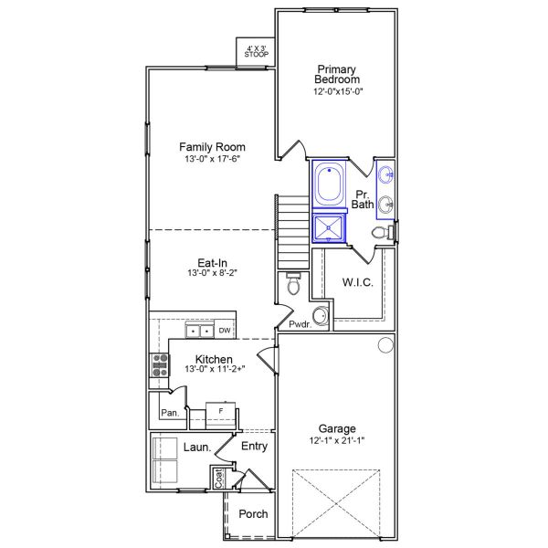 2D floor plan layout of this home in Laurinton Farms, Hopkins, SC (Image 2).