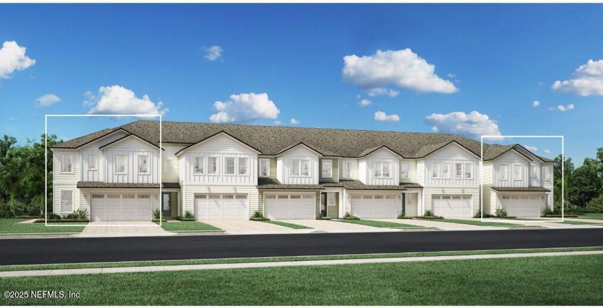 Front exterior of a new home in , St. Johns, FL, highlighting curb appeal (Image 1).