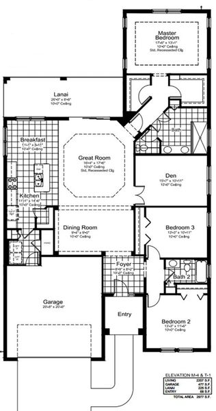2D floor plan layout for the Endless Summer 4 by Neal Communities in Boca Royale Golf & Country Club at Wellen Park, Englewood, FL (Image 5).