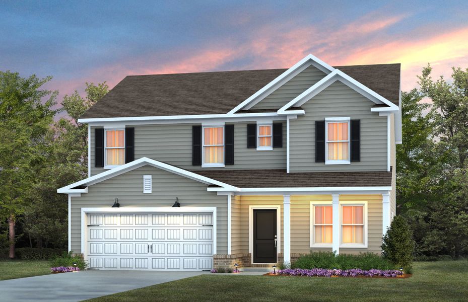 Representative exterior photo of a completed home built from the Aspire by Pulte Homes in Wimberly, Willow Spring, NC (Image 1).